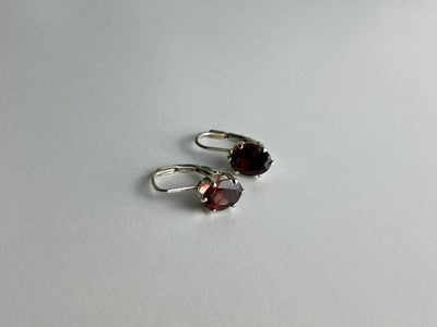 925 Sterling Silver Garnet Earrings