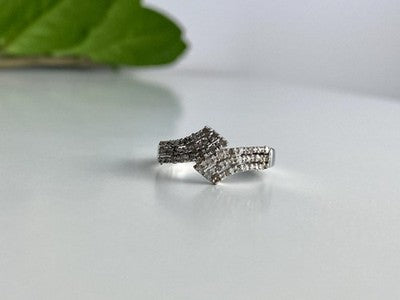 925 Sterling Silver White Topaz Ring Size 9