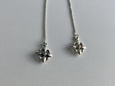 925 Sterling Silver Marcasites Threader Earrings