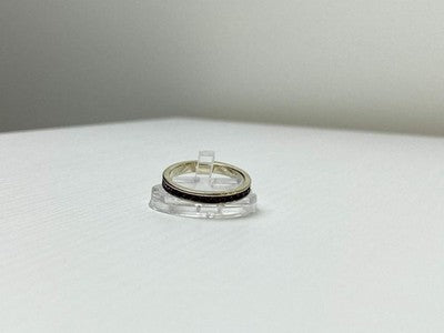 925 Sterling Silver Purple CZ Band Ring Size 8.5