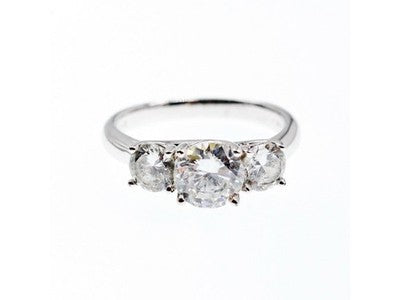 925 Sterling Silver CZ Ring Size 10.5