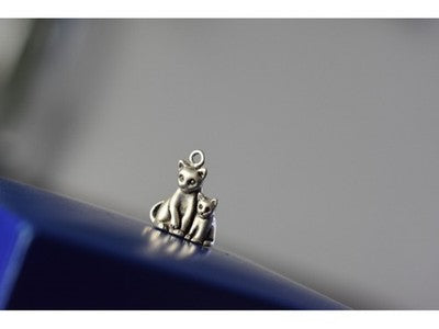 925 Sterling Silver Cats Pendant