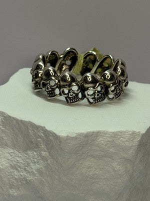 925 Sterling Silver Skull Custom Ring Size 14