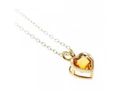 14K Yellow Gold Heliodor Heart Chain With Pendant