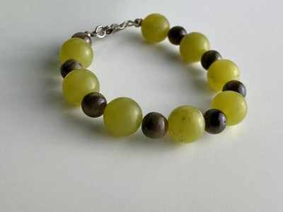 Beautiful Bracelet with Agate & Sterling Silver Clasp "Grape"