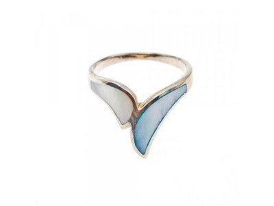 925 Sterling Silver Mother Of Pearl Ring Size 6