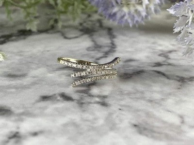 14K White Gold Diamonds Ring Size 8.5