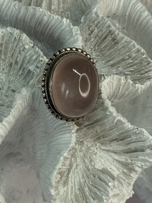 Beautiful Vintage 925 Sterling Silver Morganite Ring Size 5.5