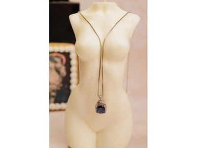 925 Sterling Silver Sapphire & Diamond Chain With Pendant