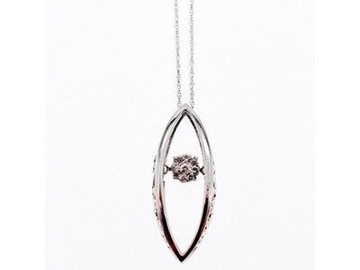 10K White Gold Diamonds Chain With Pendant