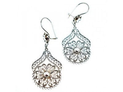 925 Sterling Silver "Lace Flowers" Earrings Turkey