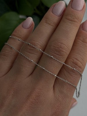 AG 14K White Gold Beautiful Chain Necklace Length 20 in