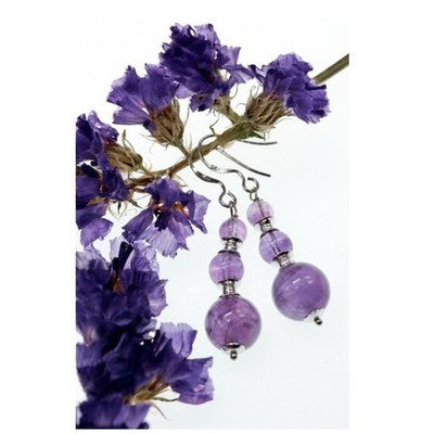 925 Sterling Silver Amethyst Earrings