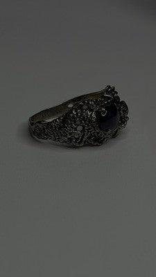 Handcrafted 925 Sterling Silver Blue Pietersite Stone Ring Size 9