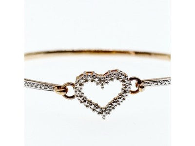 925 Sterling Silver Gold Plated "Heart" Bracelet