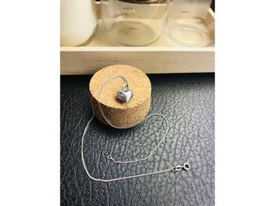 925 Sterling Silver "Heart" Chain With Pendant Italy