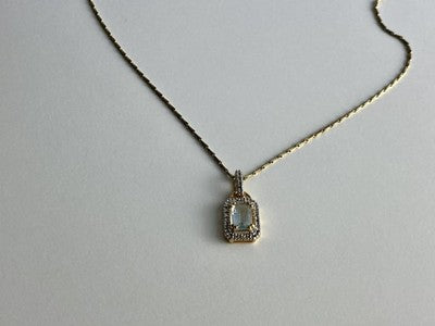 925 Sterling Silver Gold Plated Topaz Chain With Pendant