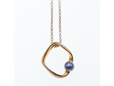 925 Sterling Silver Pearl Chain With Pendant Italy
