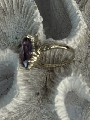 Kabana 925 Sterling Silver Amethyst Ring Size 5