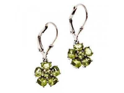 925 Sterling Silver Tsavorite "Flowers" Earrings