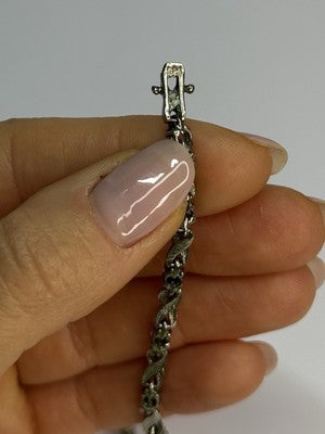 Beautiful 925 Sterling Silver CZ Bracelet Length 7 Inch