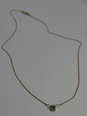 14K YELLOW GOLD DIAMOND 0.56 CARAT NECKLACE LENGTH 18 INCH