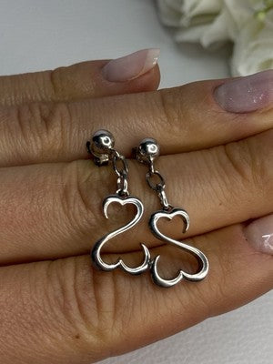 Beautiful 925 Sterling Silver Earrings Length 1.15 Inch