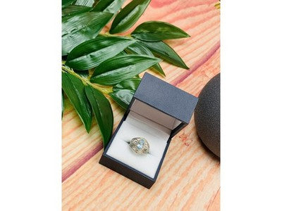 925 Sterling Silver Topaz Openwork Ring Size 9.5