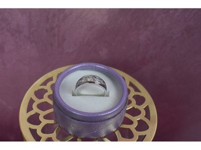 925 Sterling Silver CZ Band Ring Size 9.75