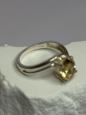 925 Sterling Silver Citrine Ring Size 8
