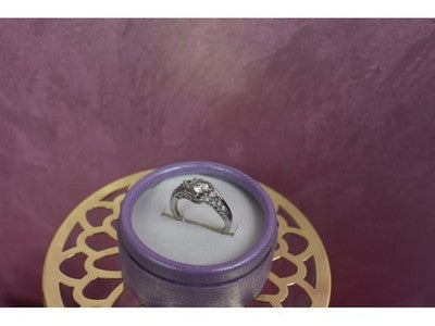 925 Sterling Silver White/Colorless Spinel Ring Size 6.5