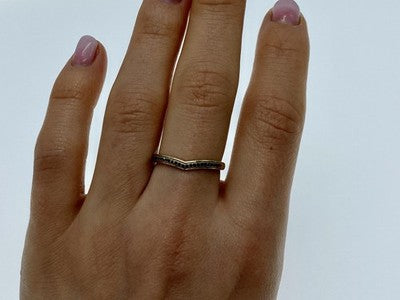 10K Yellow Gold Black Diamonds Ring Size 8