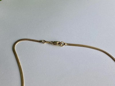 925 Sterling Silver Gold Plated White Spinel Necklace 17.7 in