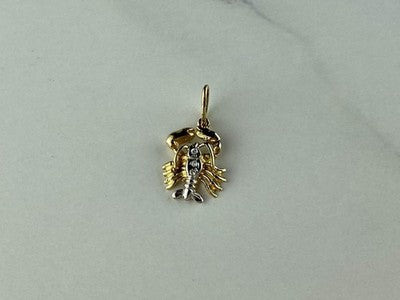 14K Yellow & White Gold Cancer Pendant