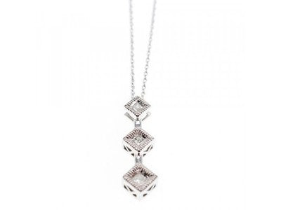 10K White Gold Diamonds Chain With Pendant