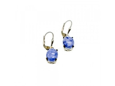 925 Sterling Silver Purple Agate Earrings