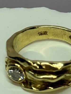 18K YELLOW GOLD DIAMOND 0.60 CARATS RING SIZE 7.5