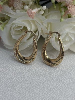 Elegant 925 Sterling Silver Gold Plated Earrings Length 1 Inch