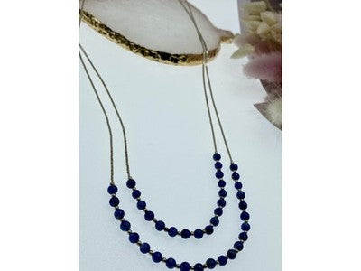925 Sterling Silver Blue Agate Necklace