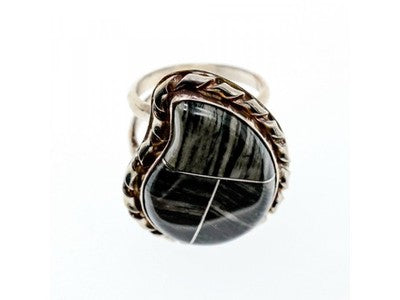 925 Sterling Silver Jasper Ring Size 8