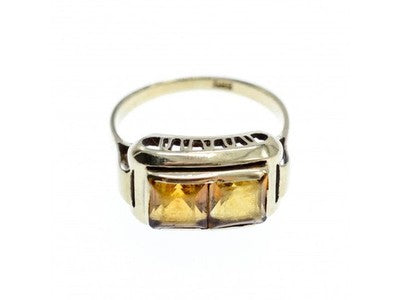 14K White Gold Hessonite Ring Size 7