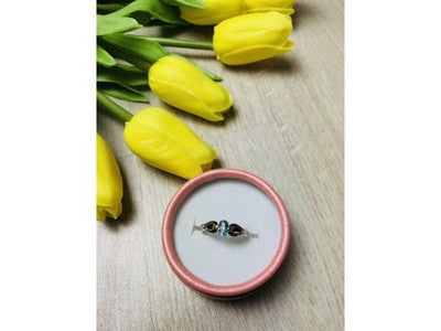 925 Sterling Silver Blue Spinel Ring Size 7