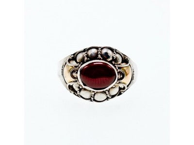 Vintage 925 Sterling Silver Agate Ring Size 8.5