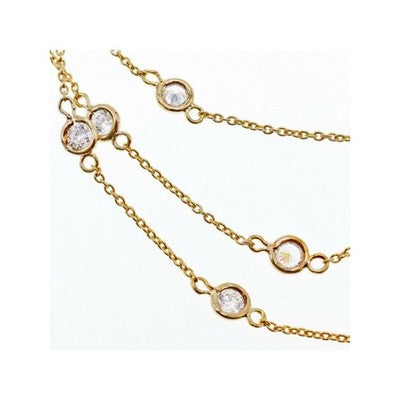 925 Sterling Silver Gold Plated CZ Necklace