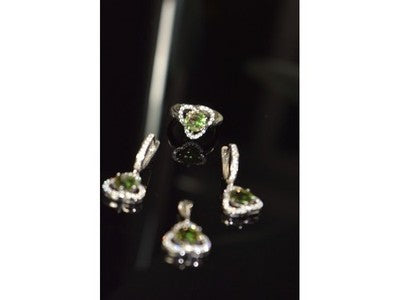 925 Sterling Silver Alpanite & CZ Jewelry SET Turkey