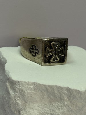 Vintage 925 Sterling Silver "Cross" Ring Size  10.5