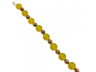 Beautiful Bracelet with Agate & Sterling Silver Clasp "Grape"