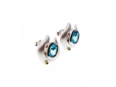 925 Sterling Silver Blue Topaz Stud Earrings