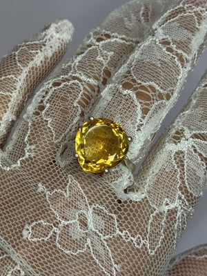 925 Sterling Silver Citrine Ring Size 7