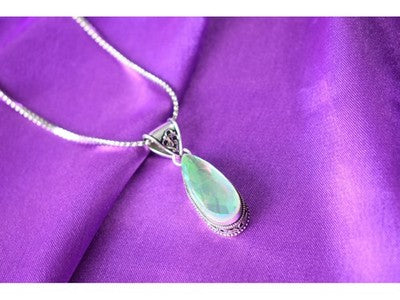 925 Sterling Silver Jewelry Glass Chain with Pendant